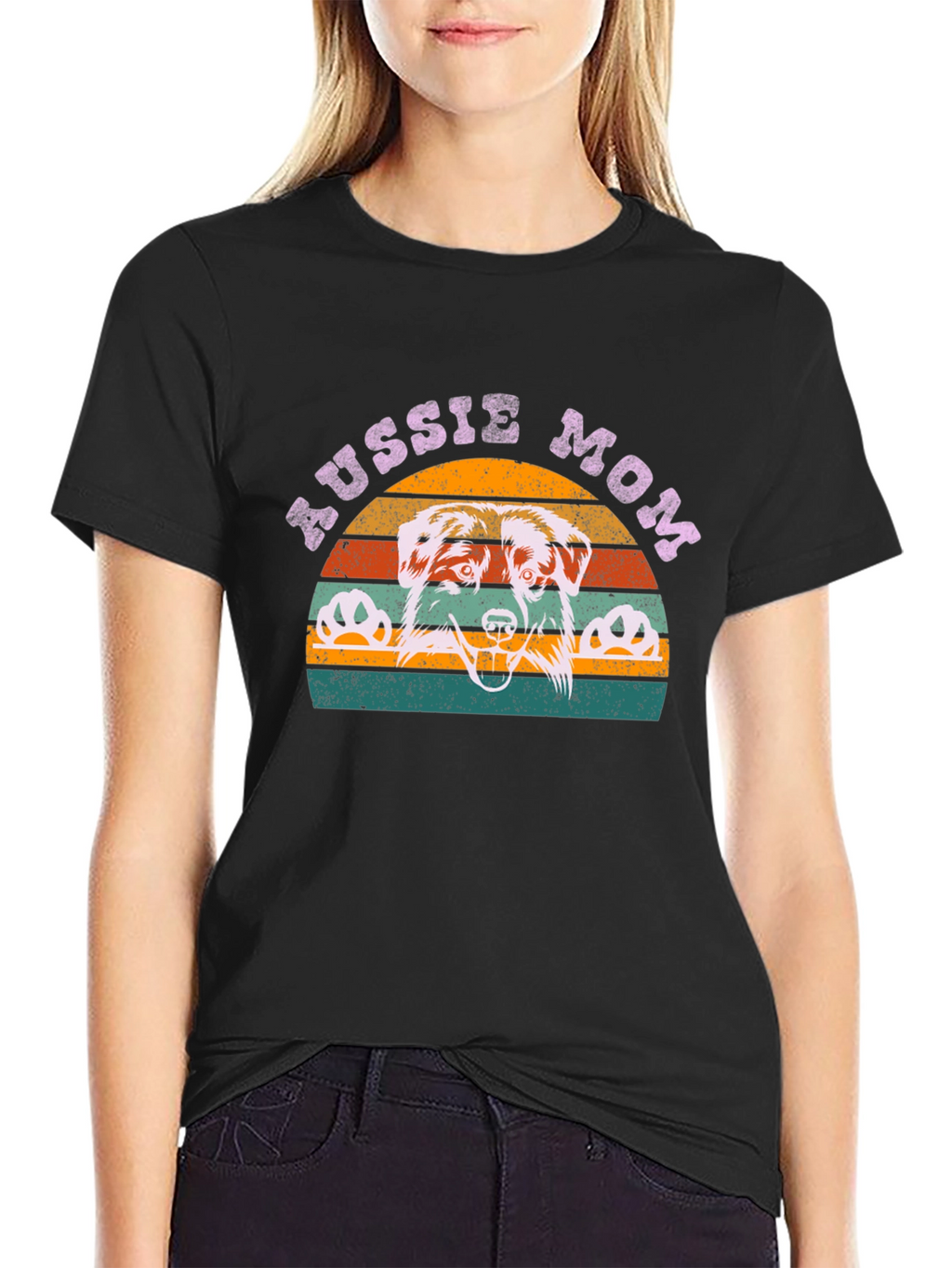 Aussie Mom Graphic Tee - Dog Lover Shirt