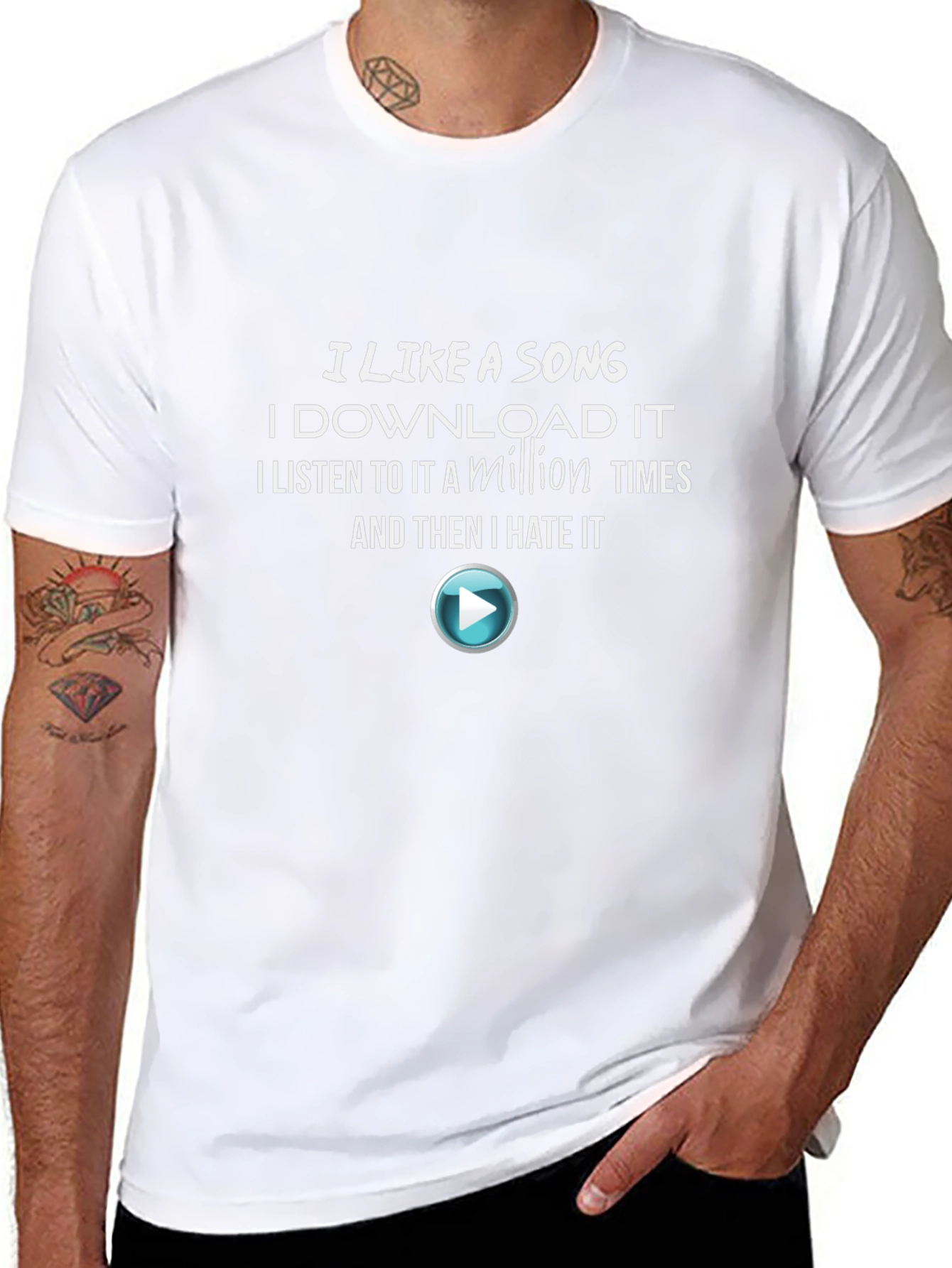 Funny I Like a Song Graphic T-Shirt