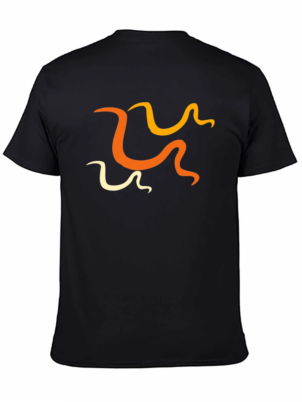 Abstract Swirl Design Black T-Shirt - Stylish Casual Wear