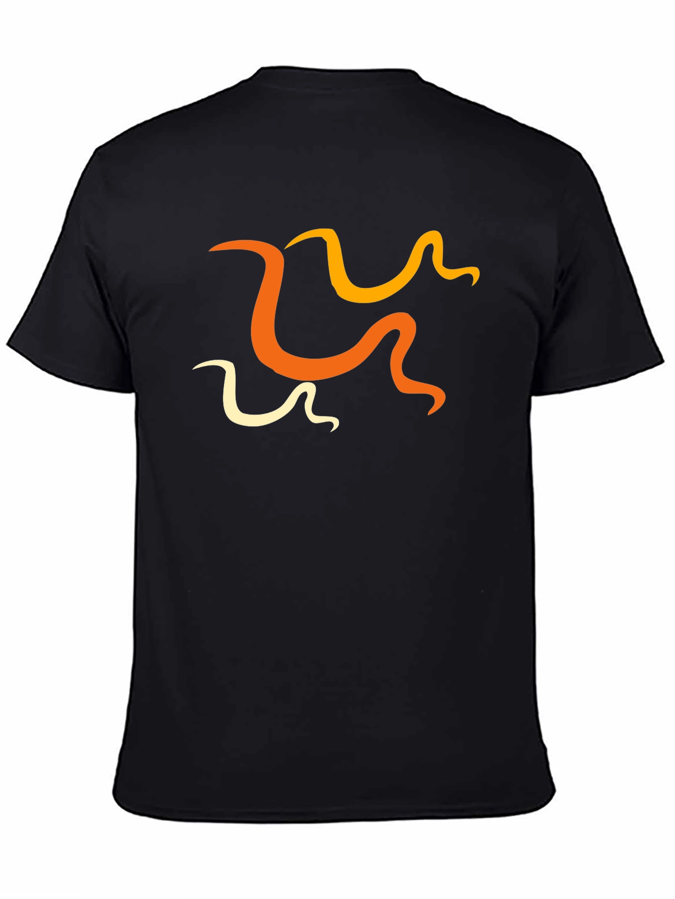 Abstract Swirl Design Black T-Shirt - Stylish Casual Wear