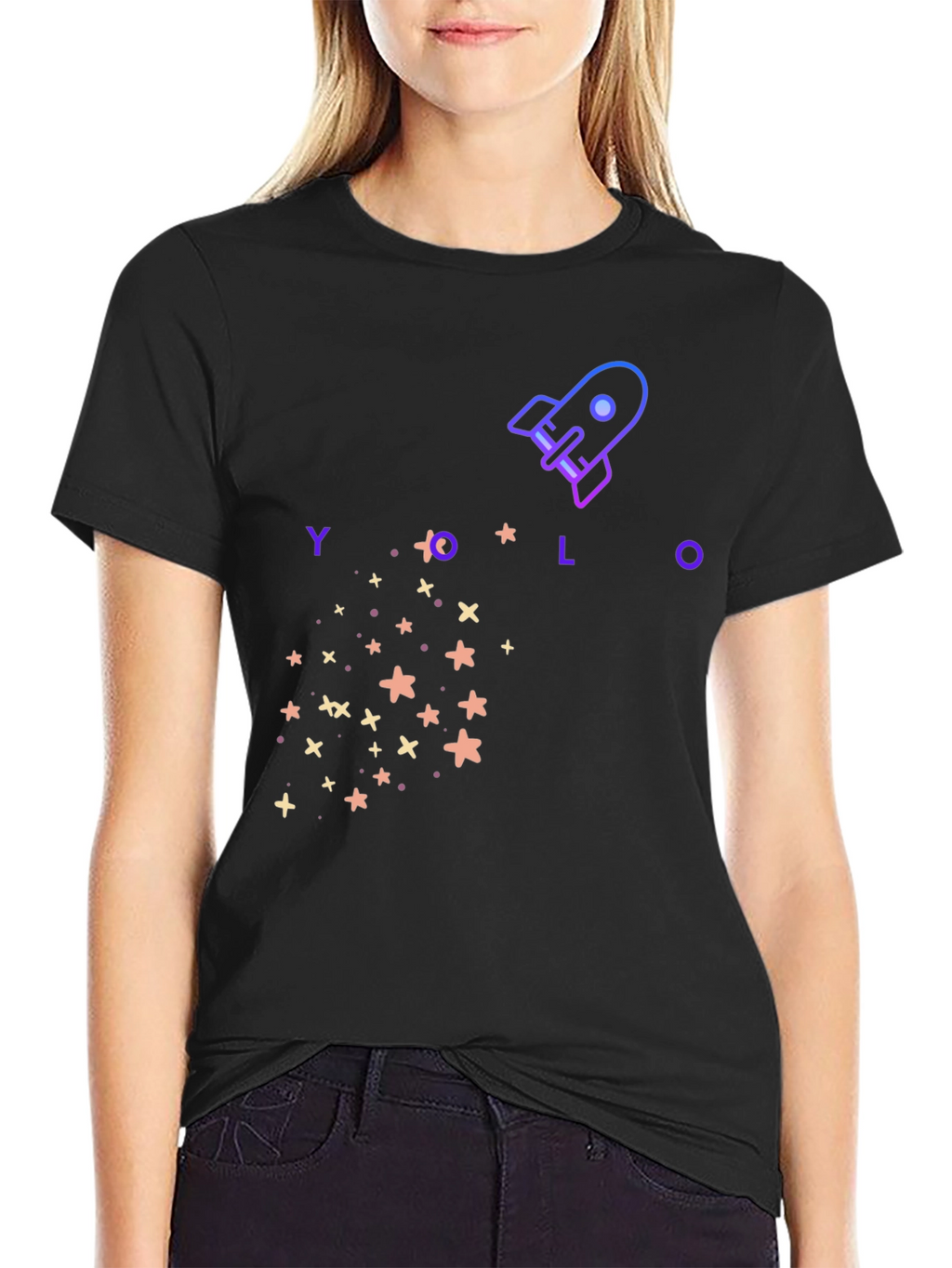 YOLO Rocket Graphic T-Shirt - Trendy Design