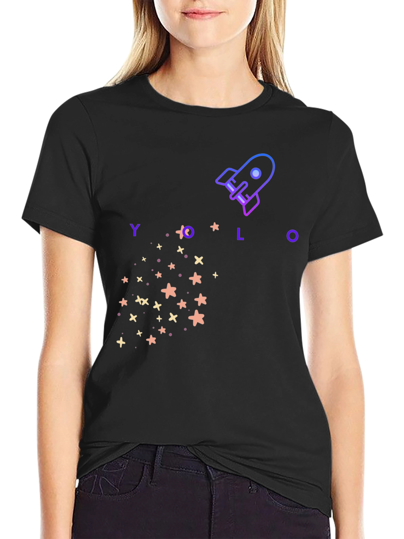 YOLO Rocket Graphic T-Shirt - Trendy Design