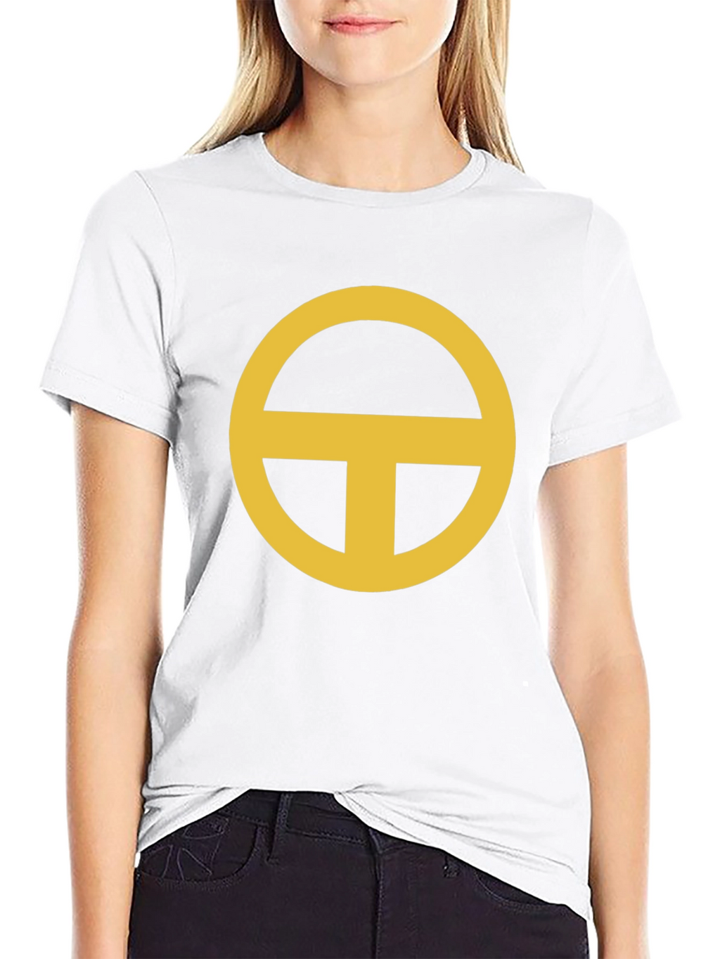 Black T-Shirt with Gold Circle-T Design