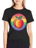 Peach Pride T-Shirt - LGBTQ+ Rainbow Fruit Graphic Tee