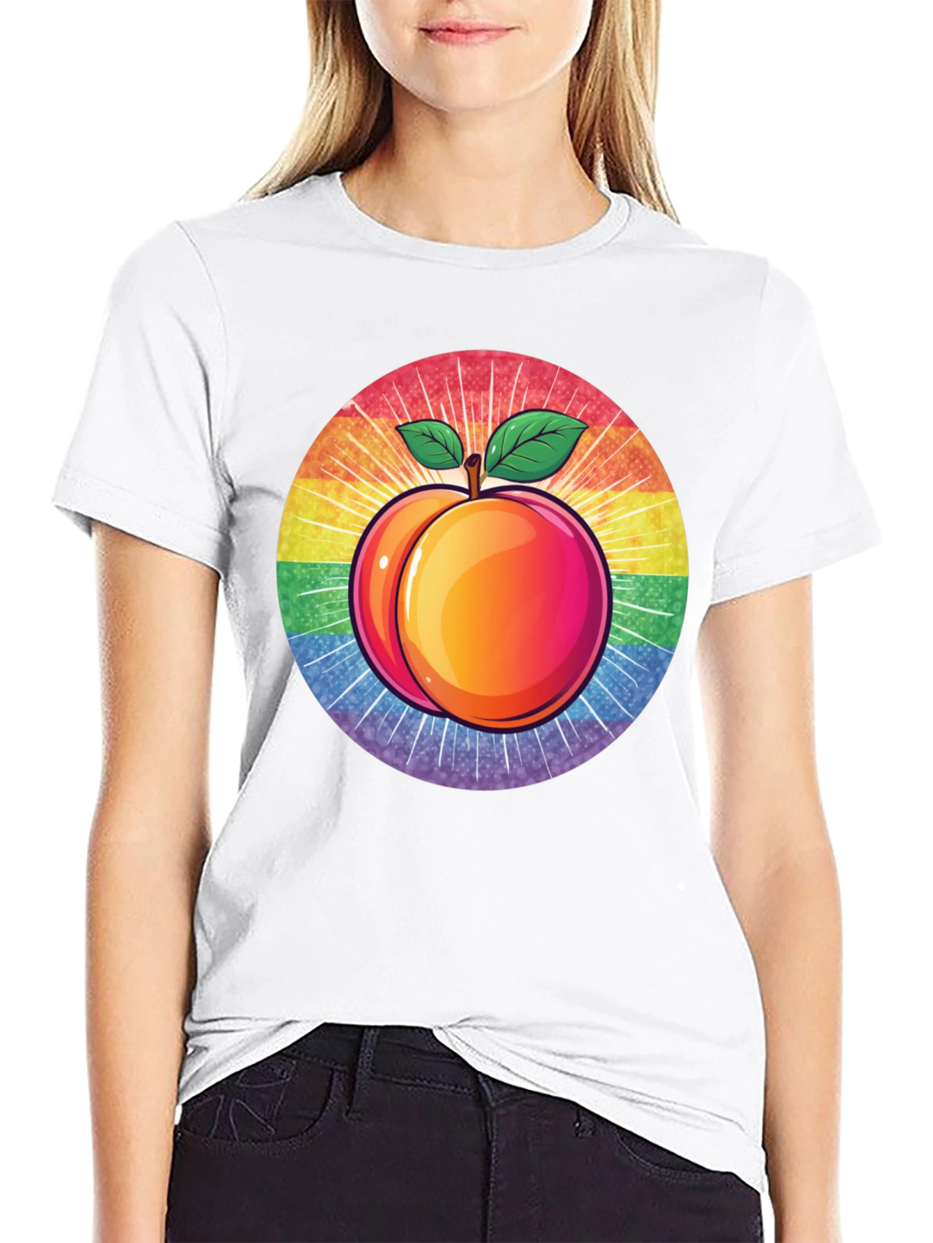 Peach Pride T-Shirt - LGBTQ+ Rainbow Fruit Graphic Tee