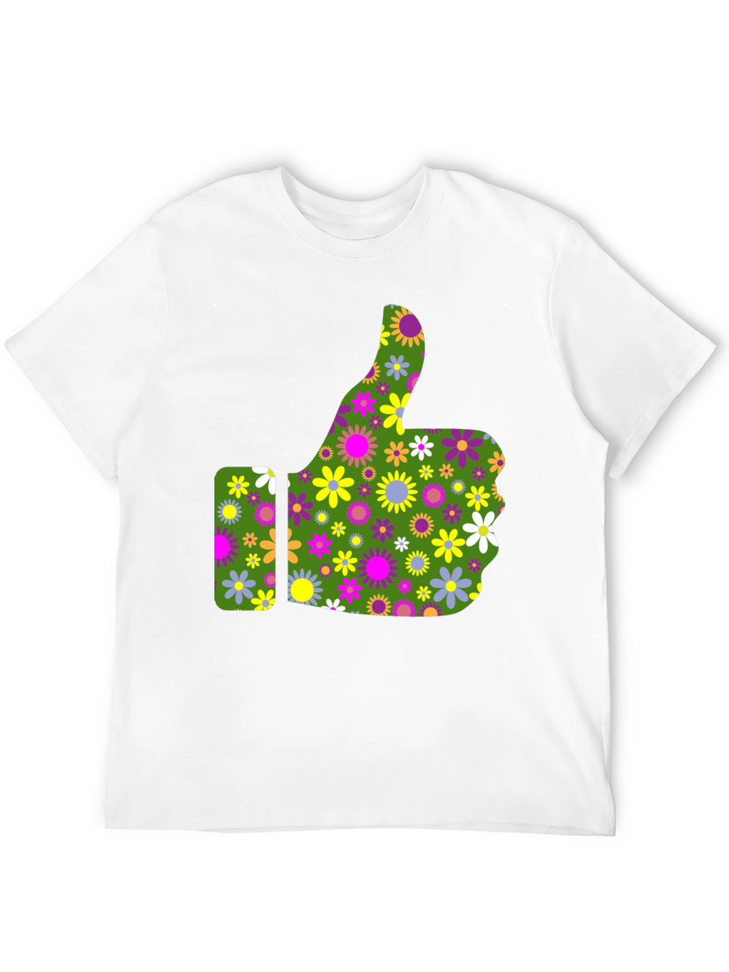 Groovy Floral Thumbs Up Graphic Tee