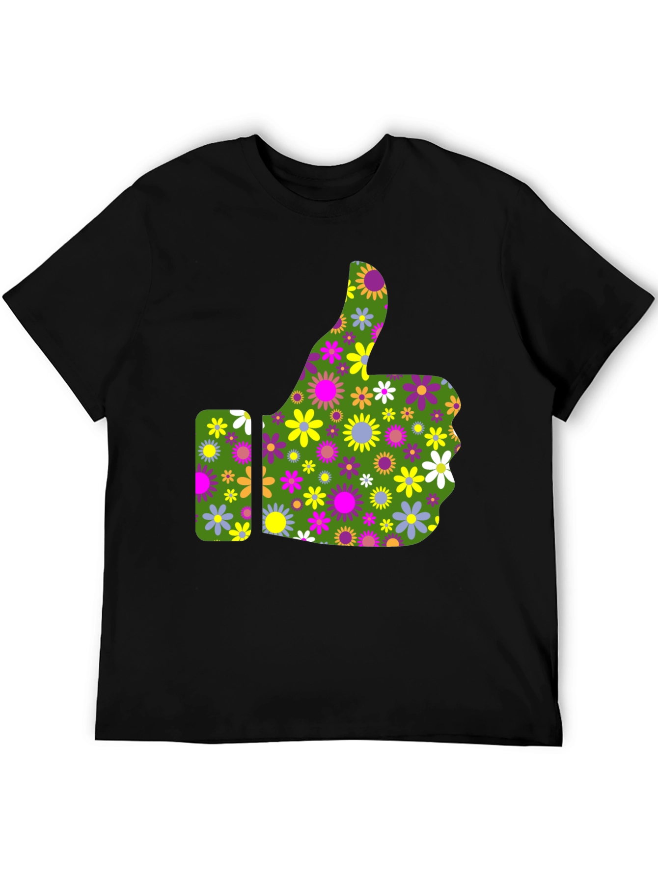 Groovy Floral Thumbs Up Graphic Tee
