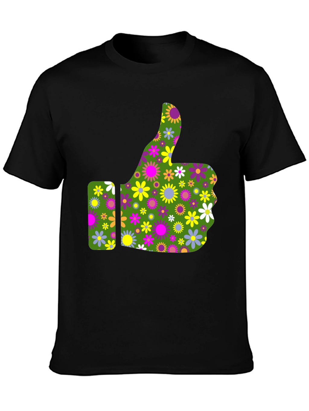 Groovy Floral Thumbs Up Graphic Tee
