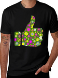 Groovy Floral Thumbs Up Graphic Tee