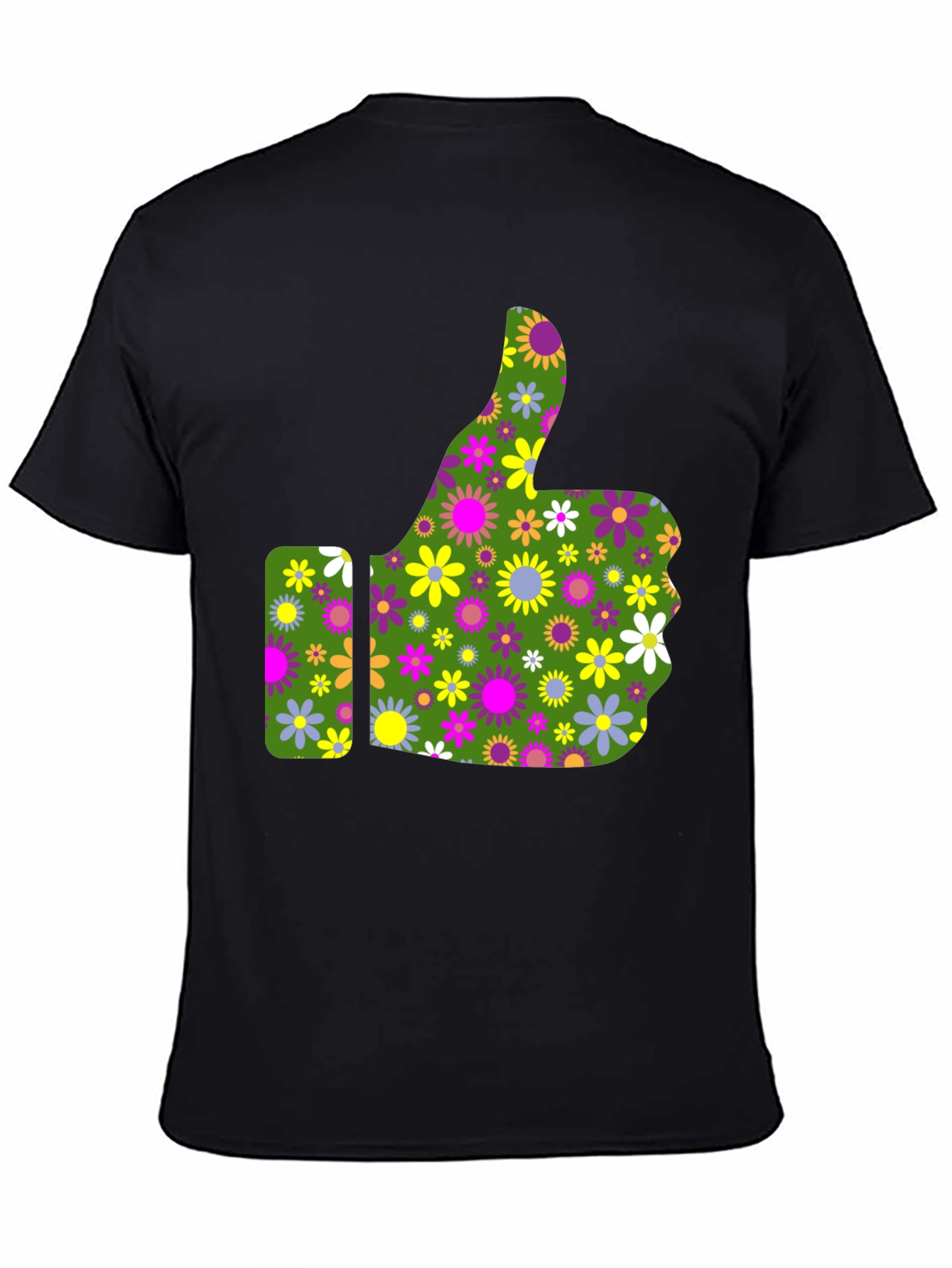 Groovy Floral Thumbs Up Graphic Tee