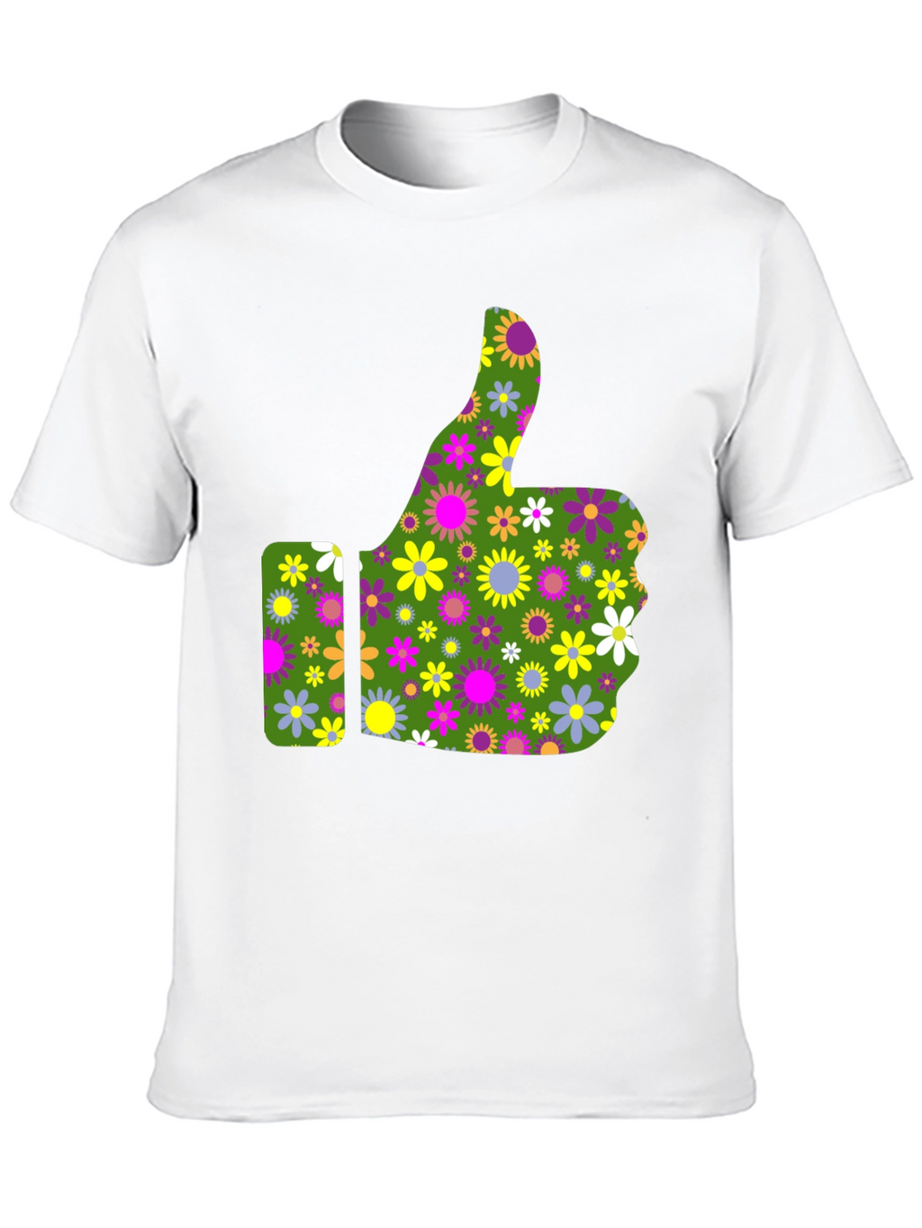 Groovy Floral Thumbs Up Graphic Tee