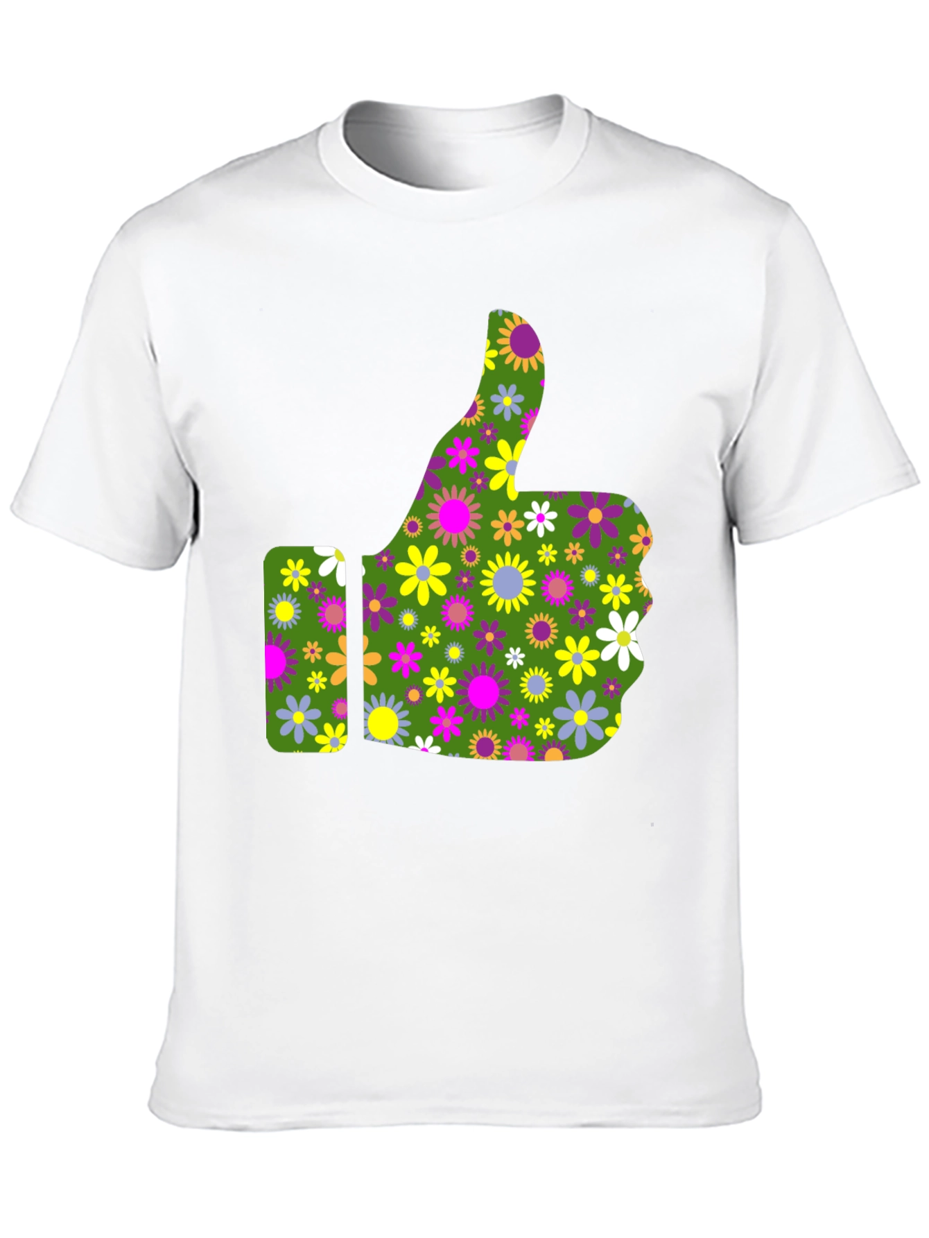 Groovy Floral Thumbs Up Graphic Tee