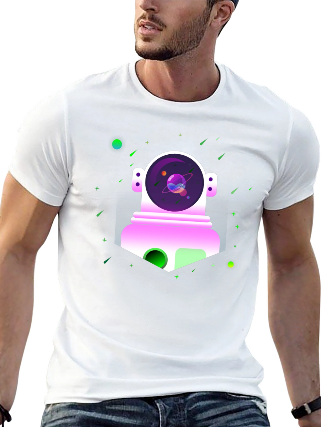 Astronaut in Space Graphic Tee - Black
