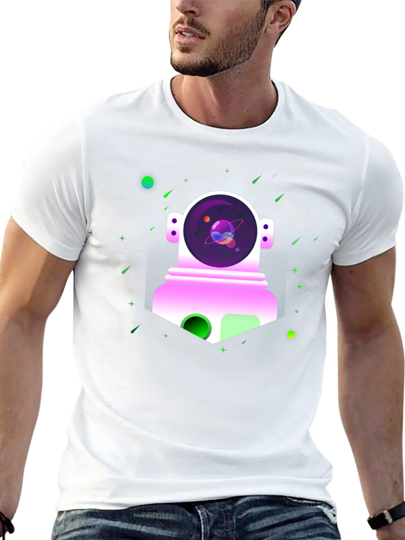 Astronaut in Space Graphic Tee - Black