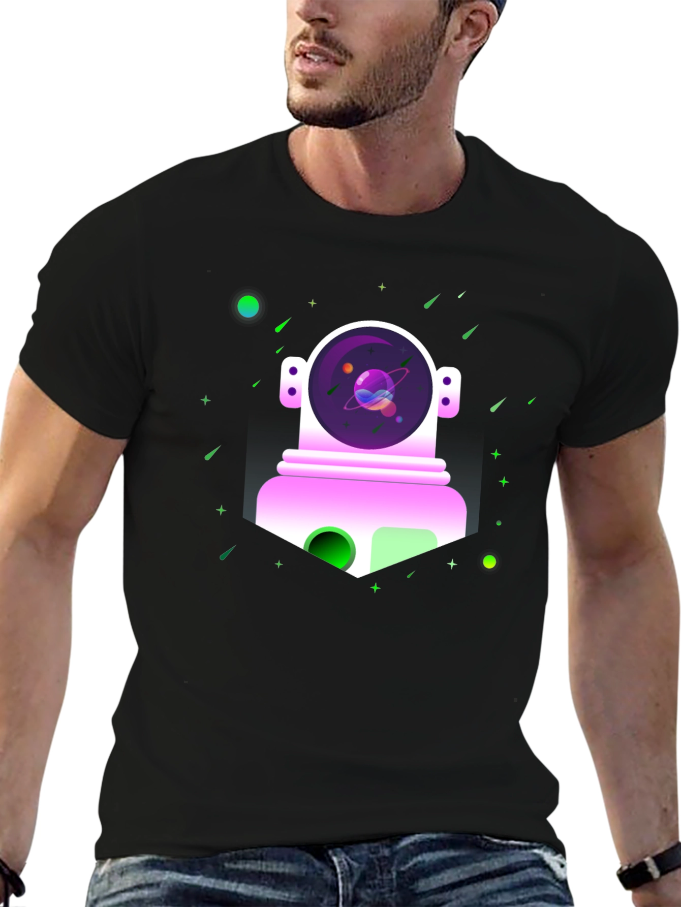 Astronaut in Space Graphic Tee - Black