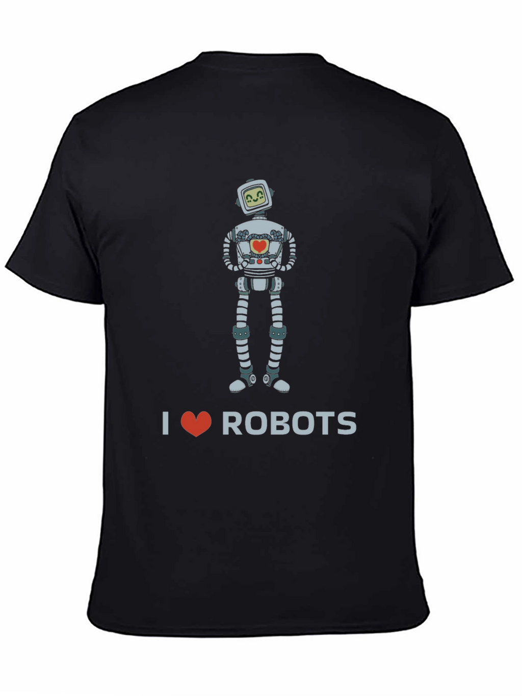 I Heart Robots Graphic Tee - Black Crew Neck
