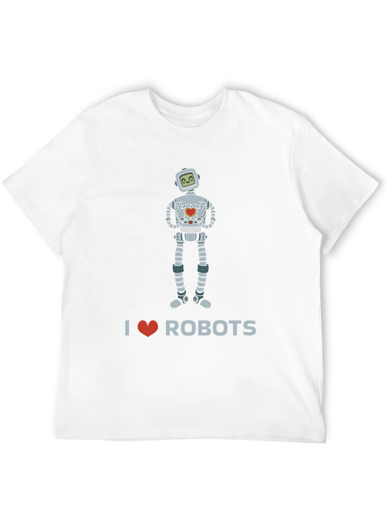 I Heart Robots Graphic Tee - Black Crew Neck