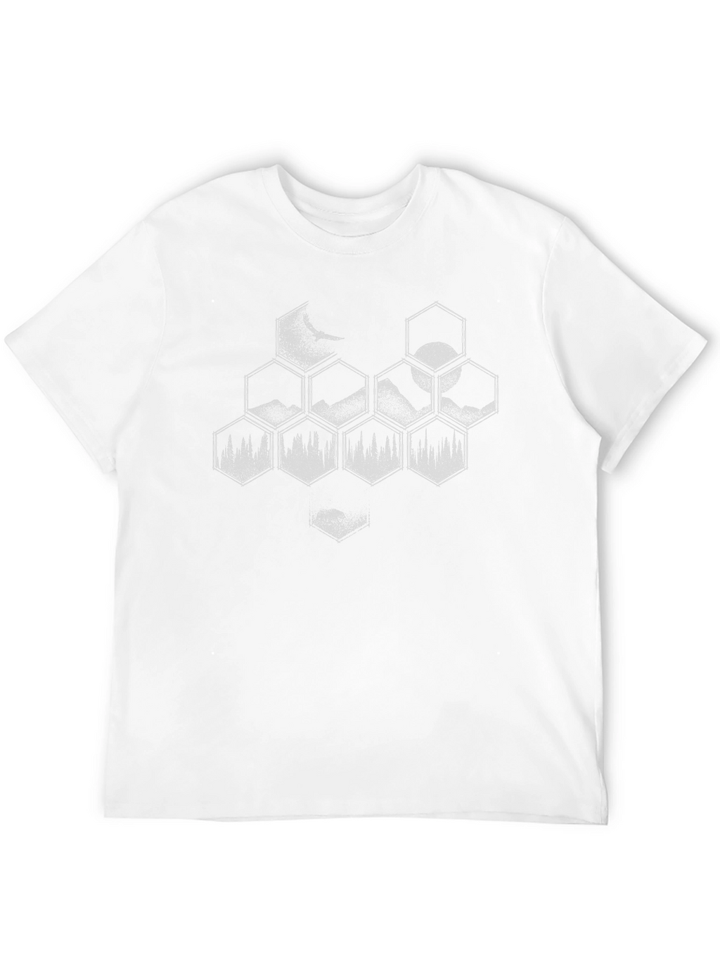 Nature Hexagon Graphic Tee - Unisex Black T-Shirt