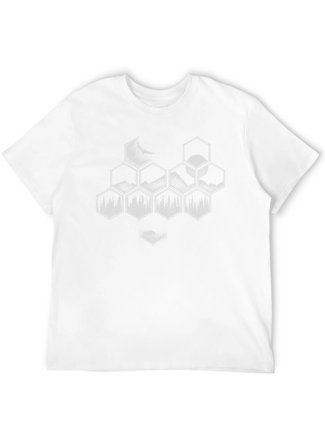 Nature Hexagon Graphic Tee - Unisex Black T-Shirt