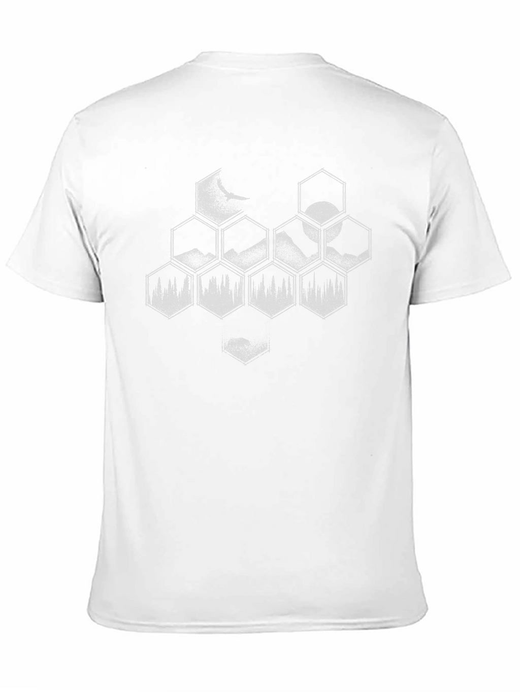 Nature Hexagon Graphic Tee - Unisex Black T-Shirt