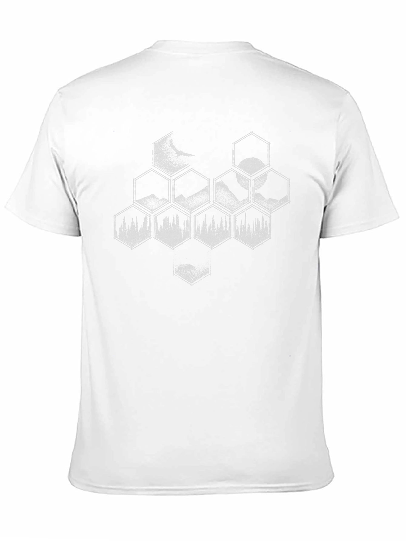Nature Hexagon Graphic Tee - Unisex Black T-Shirt