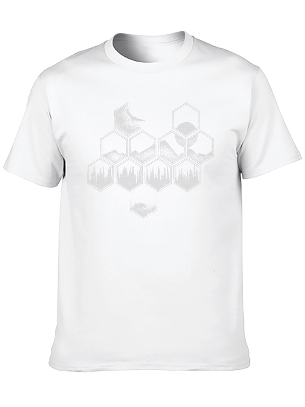 Nature Hexagon Graphic Tee - Unisex Black T-Shirt
