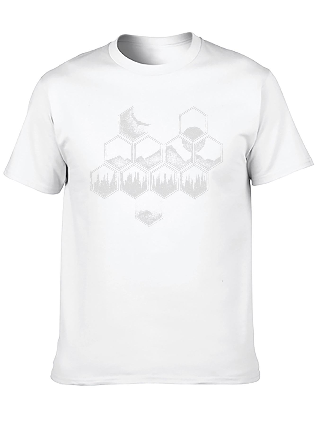 Nature Hexagon Graphic Tee - Unisex Black T-Shirt