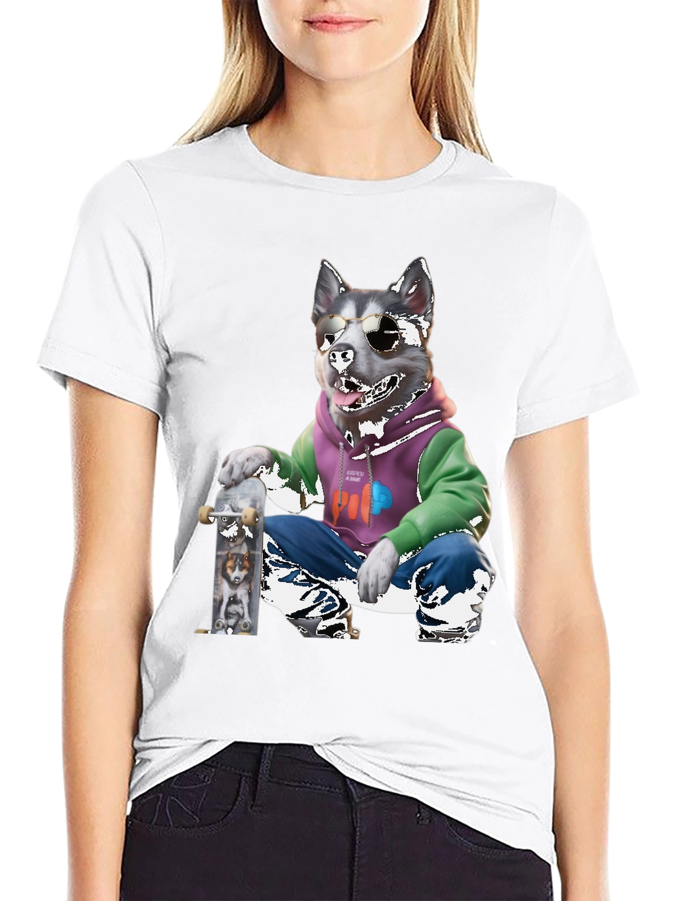 Dog Skateboarder Graphic Tee