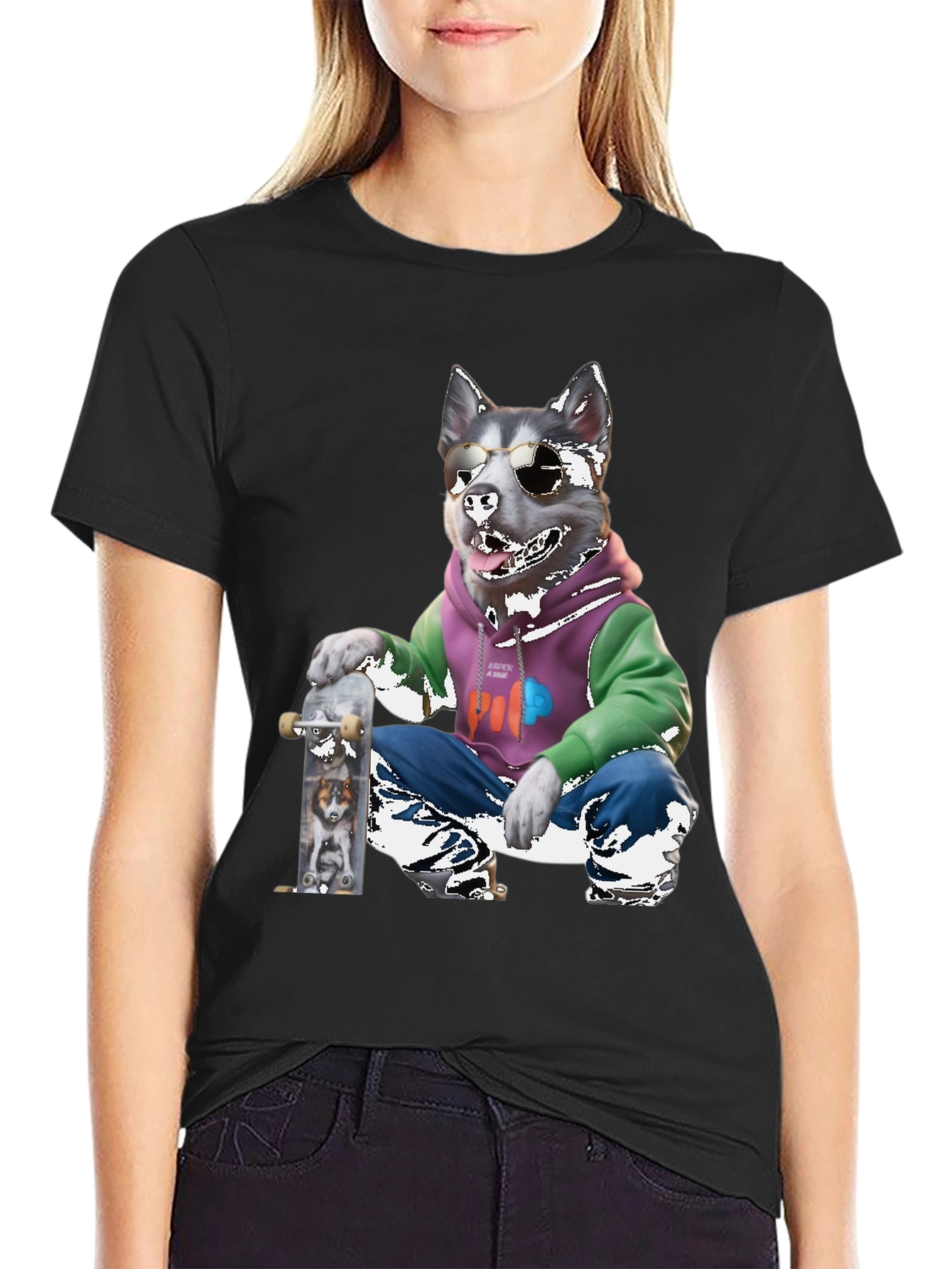 Dog Skateboarder Graphic Tee