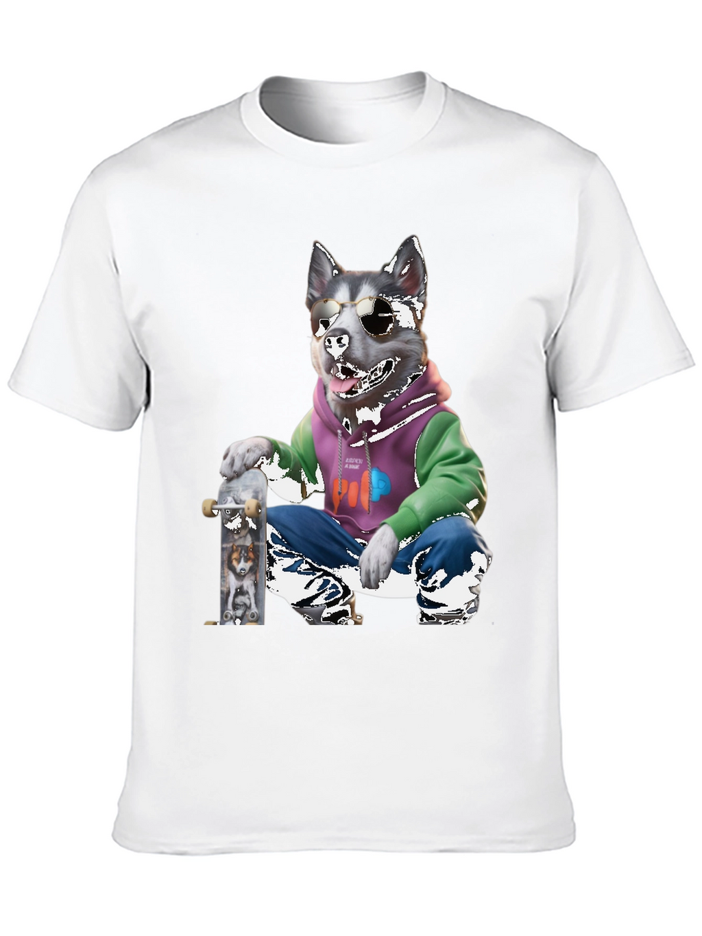 Dog Skateboarder Graphic Tee