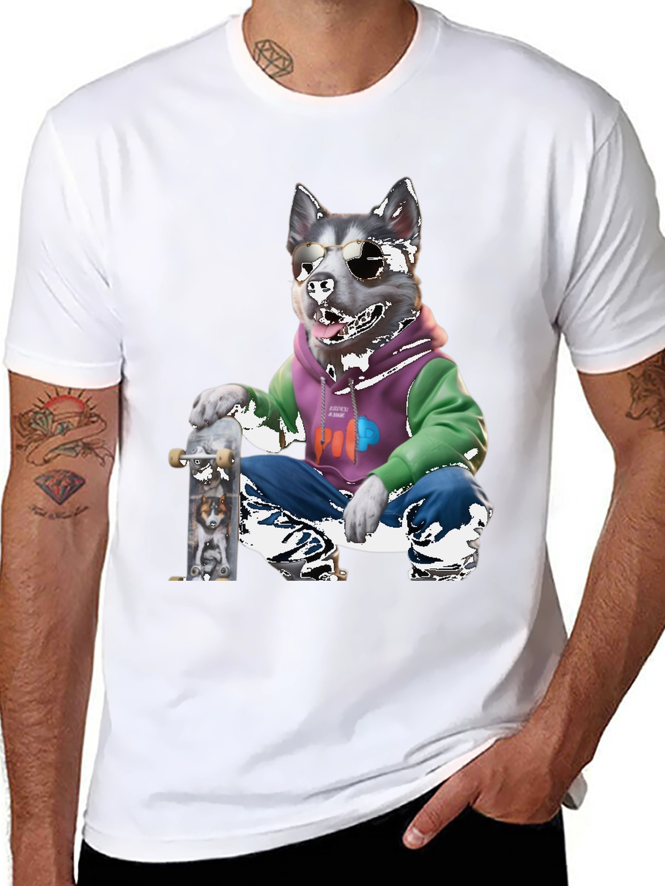 Dog Skateboarder Graphic Tee