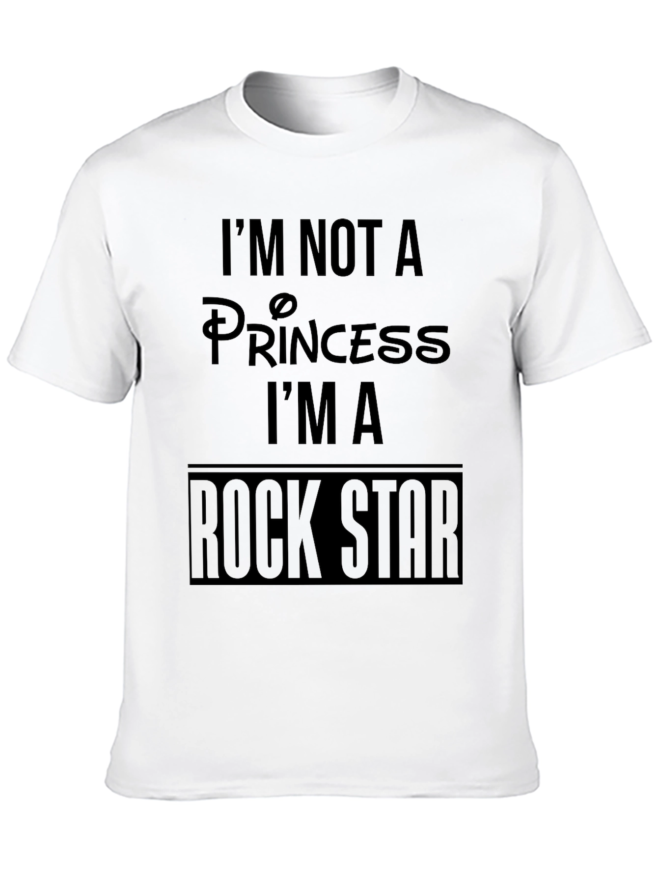 Im Not A Princess Rock Star Mens Black T-Shirt