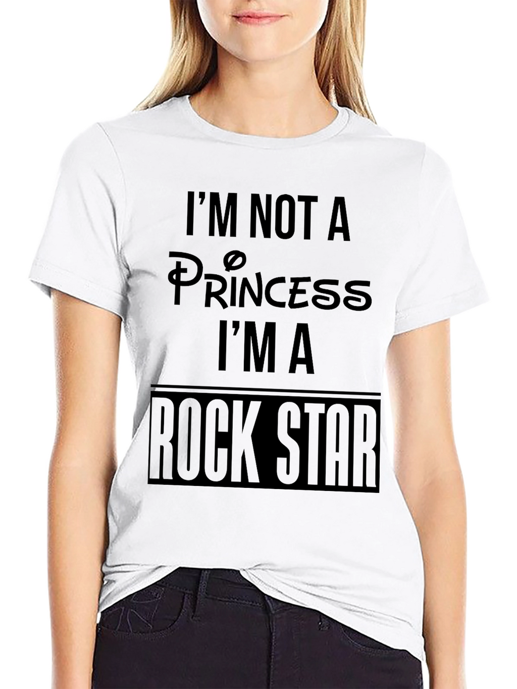 Im Not A Princess Rock Star Mens Black T-Shirt