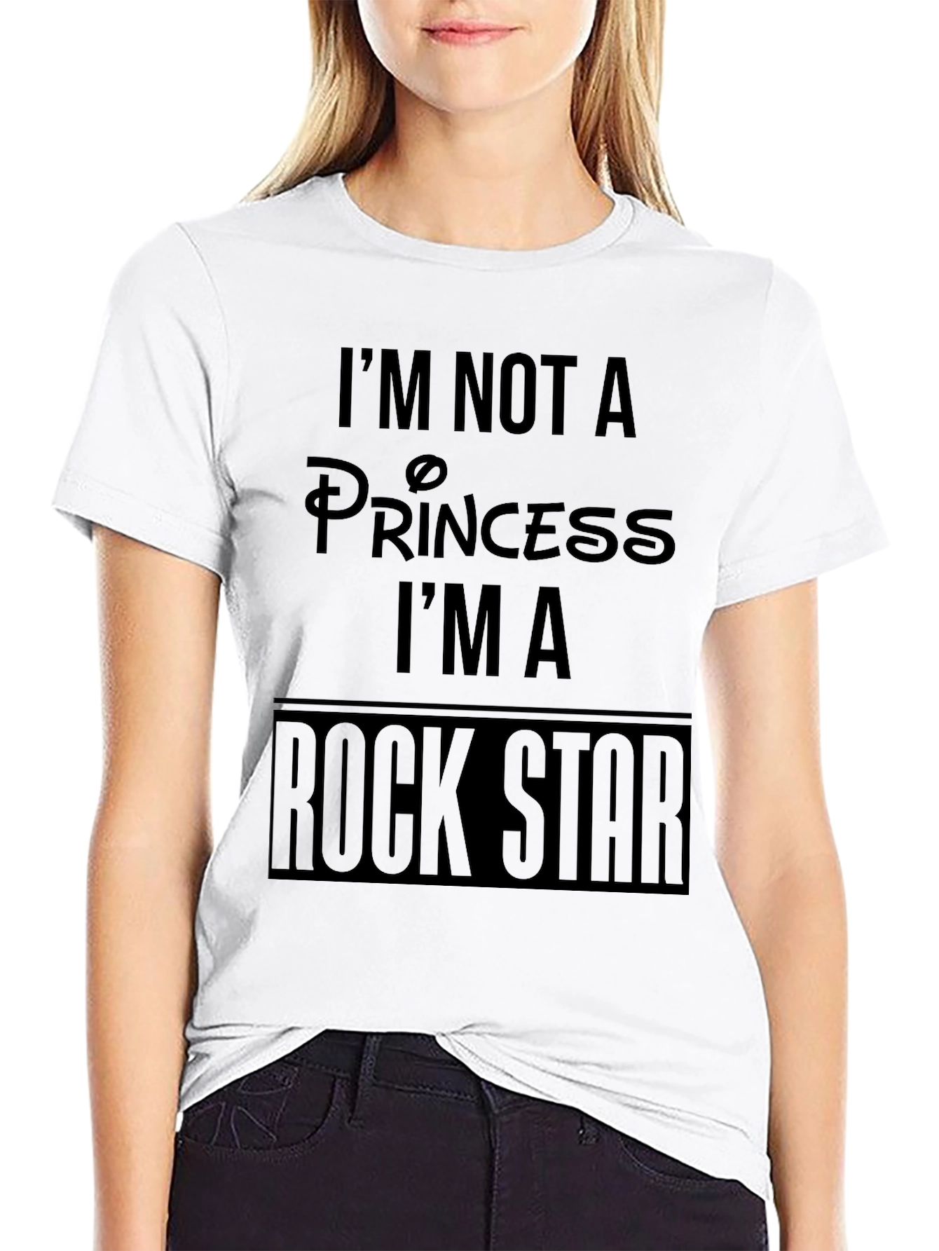 Im Not A Princess Rock Star Mens Black T-Shirt