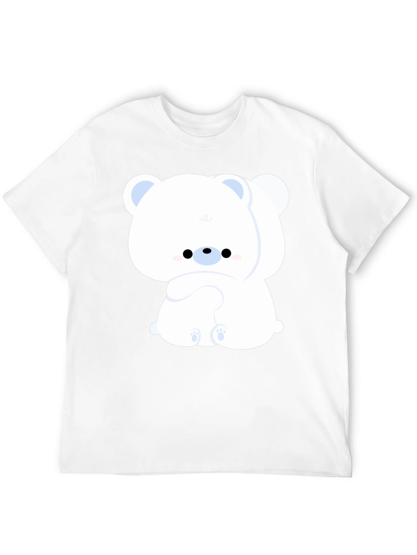 Cute Bear Graphic Tee - Black Cotton Comfort