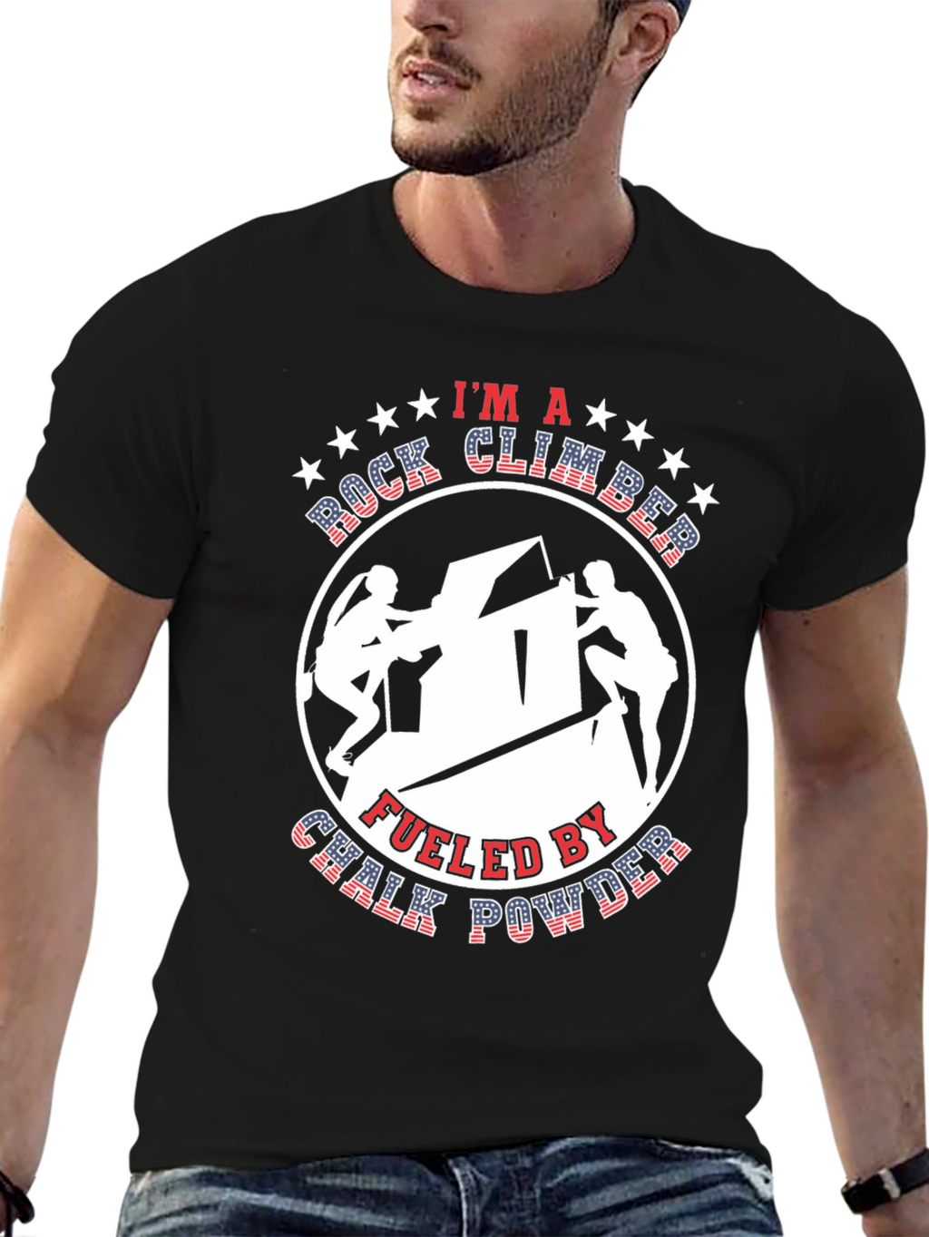 Rock Climber Chalk Powder Graphic Tee