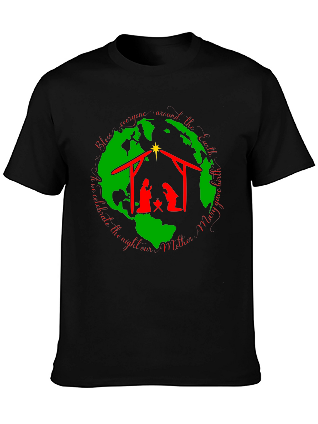 Nativity Scene Black T-Shirt