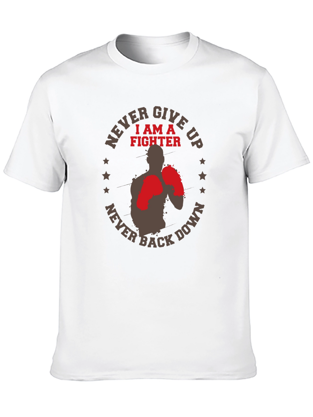Never Give Up Fighter Graphic T-Shirt