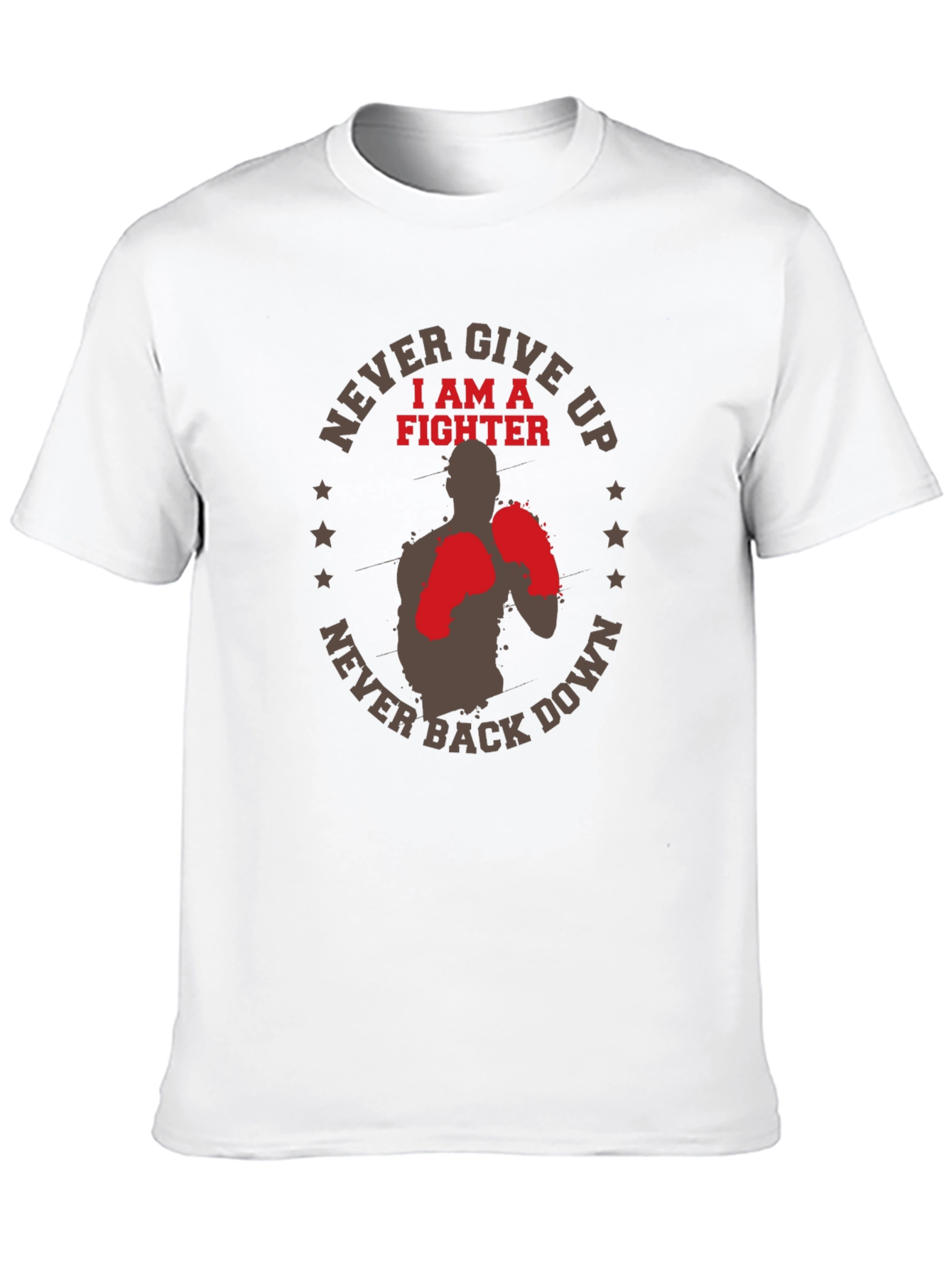 Never Give Up Fighter Graphic T-Shirt