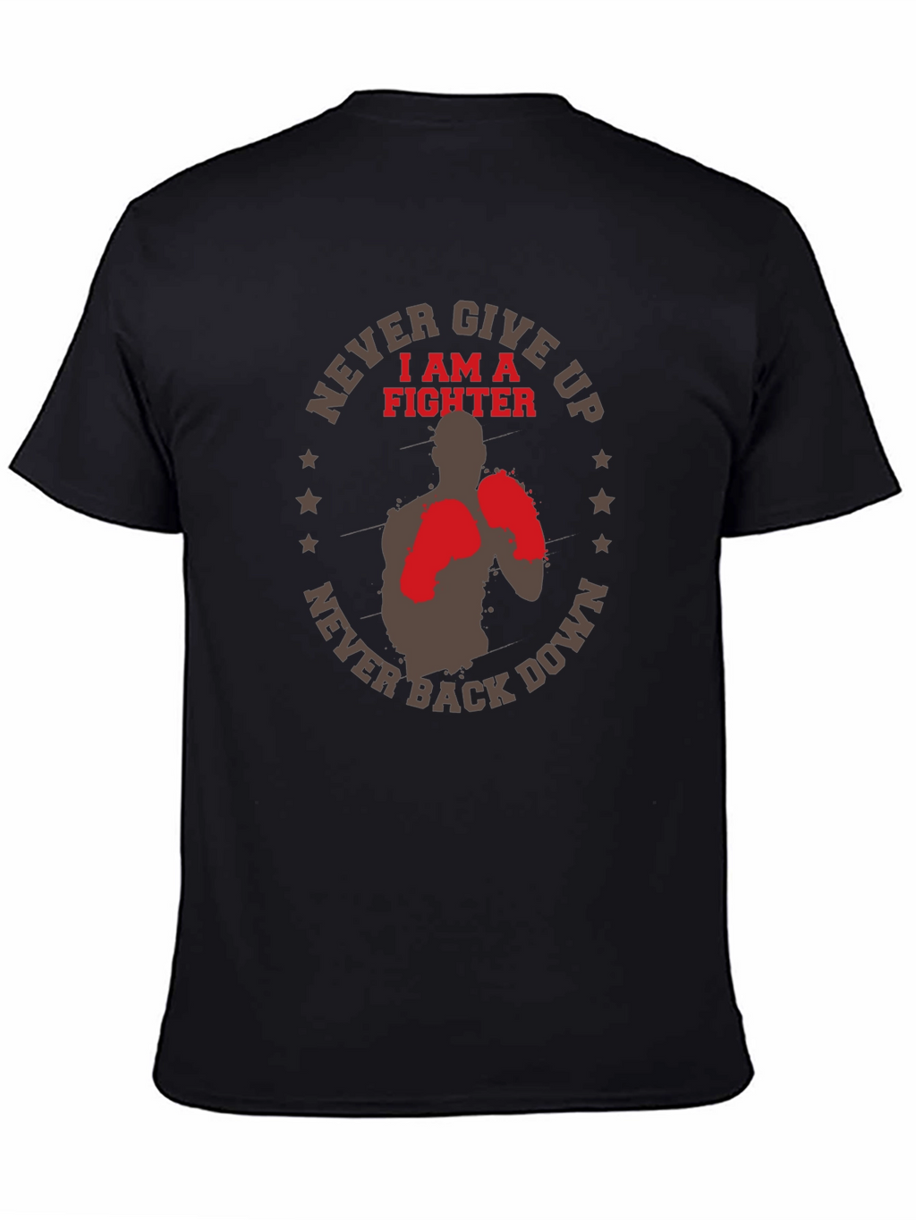 Never Give Up Fighter Graphic T-Shirt