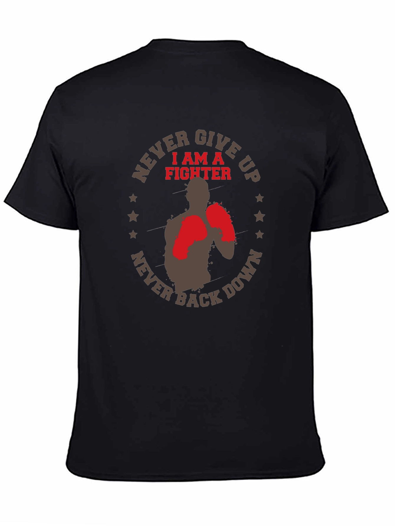 Never Give Up Fighter Graphic T-Shirt
