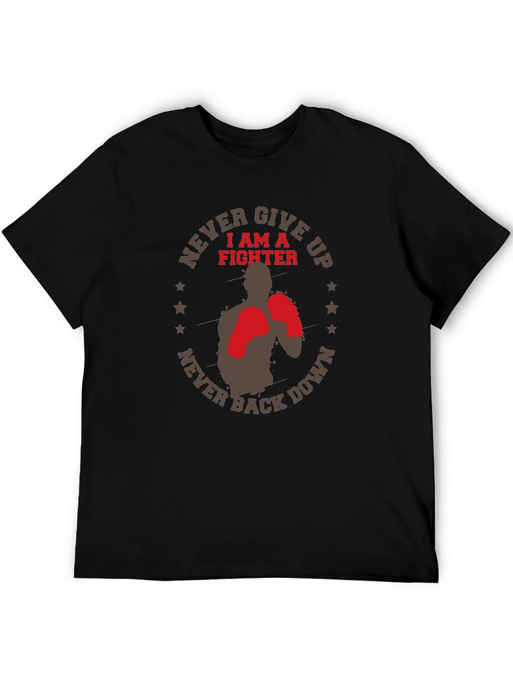 Never Give Up Fighter Graphic T-Shirt
