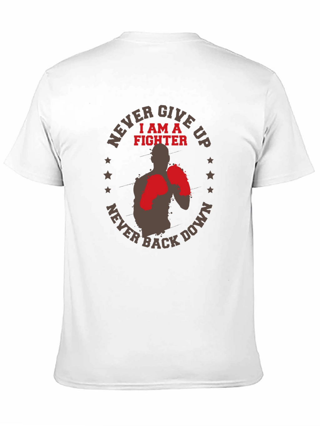 Never Give Up Fighter Graphic T-Shirt