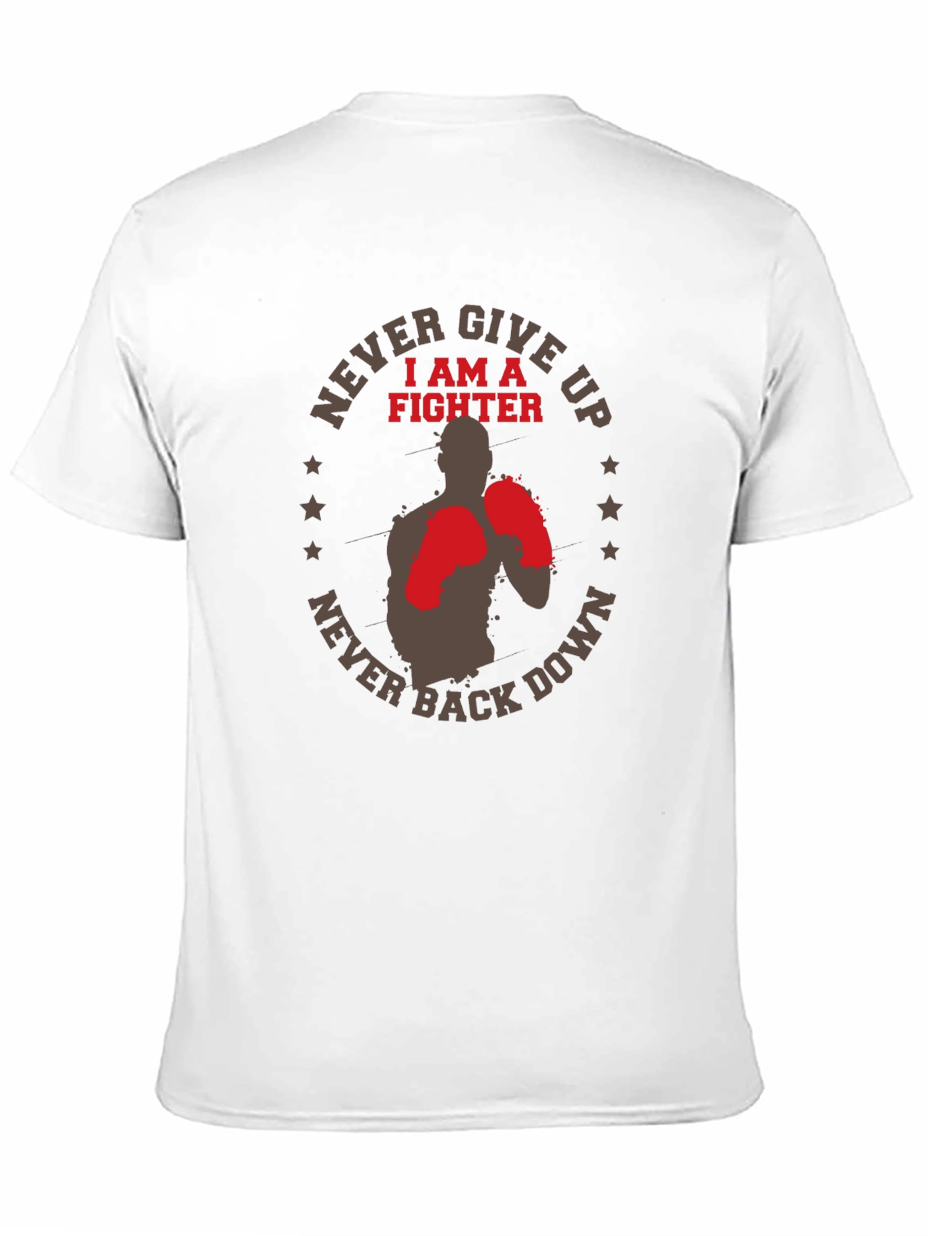Never Give Up Fighter Graphic T-Shirt