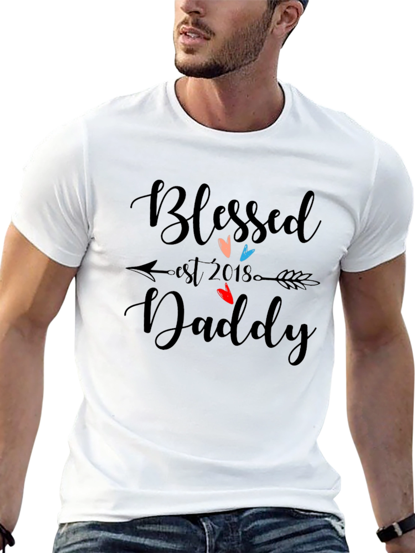 Blessed Daddy Est. 2018 Graphic T-Shirt