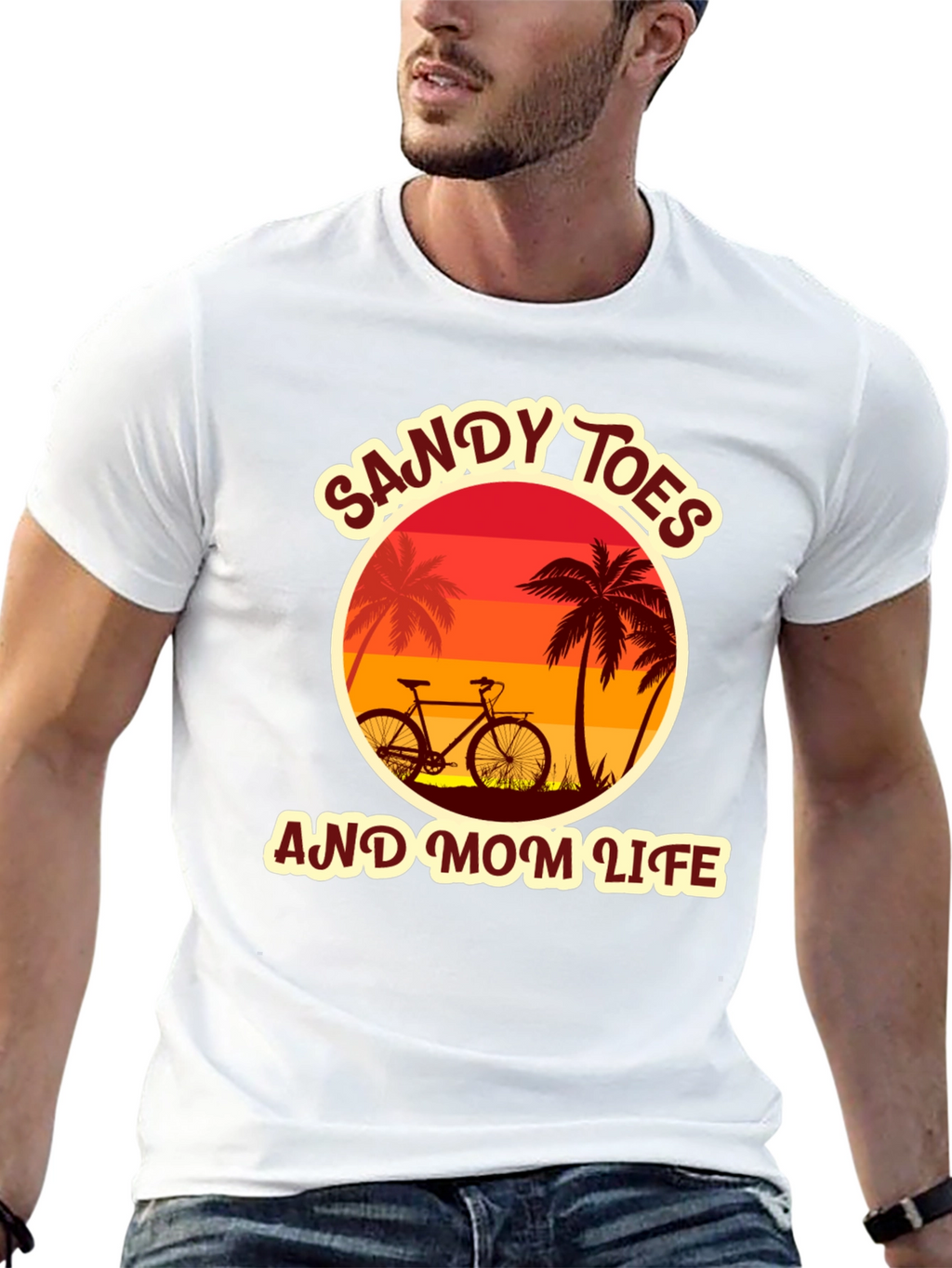 Sandy Toes & Mom Life Graphic Tee