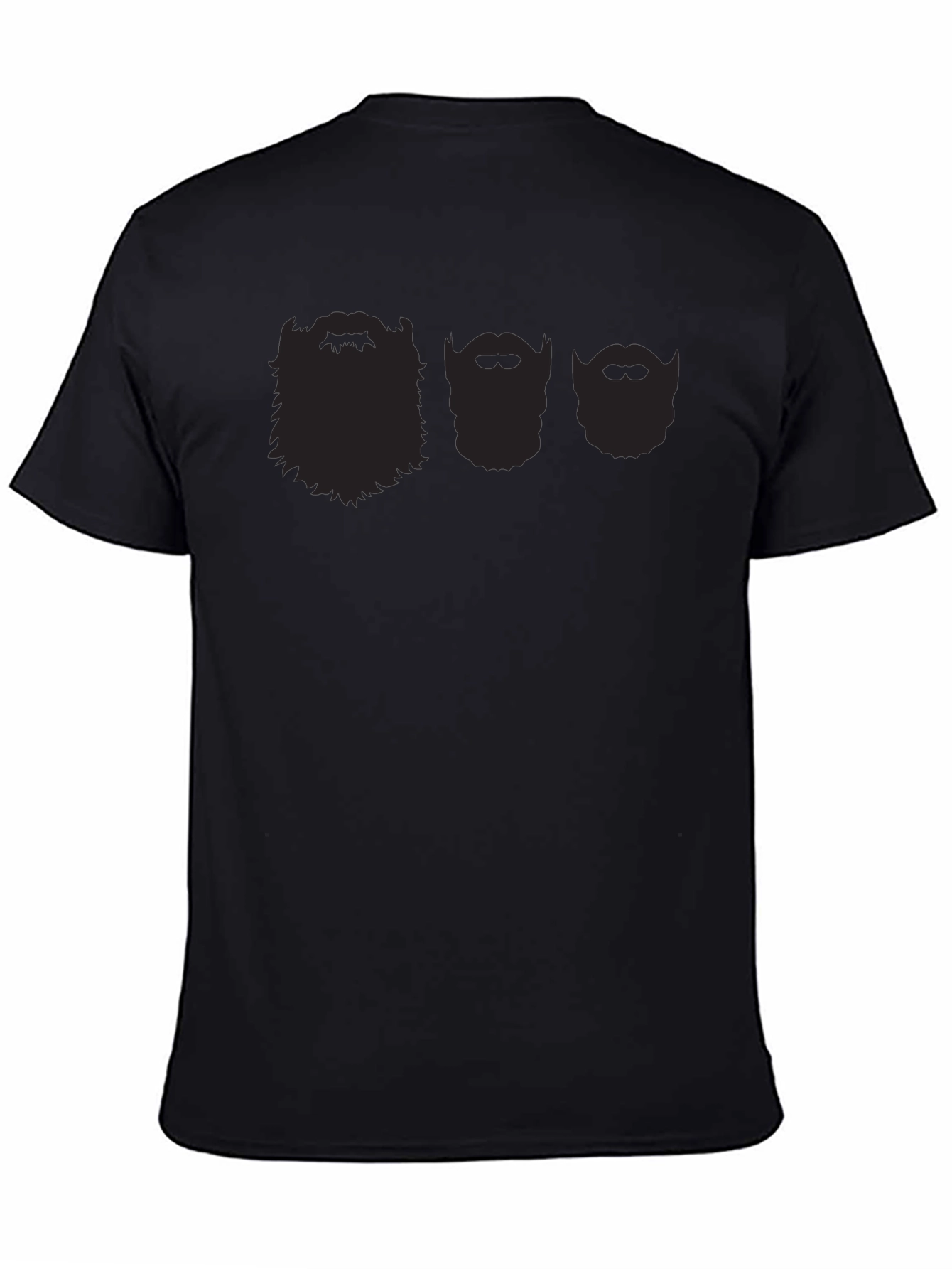 Bearded Faces Graphic T-Shirt - Black