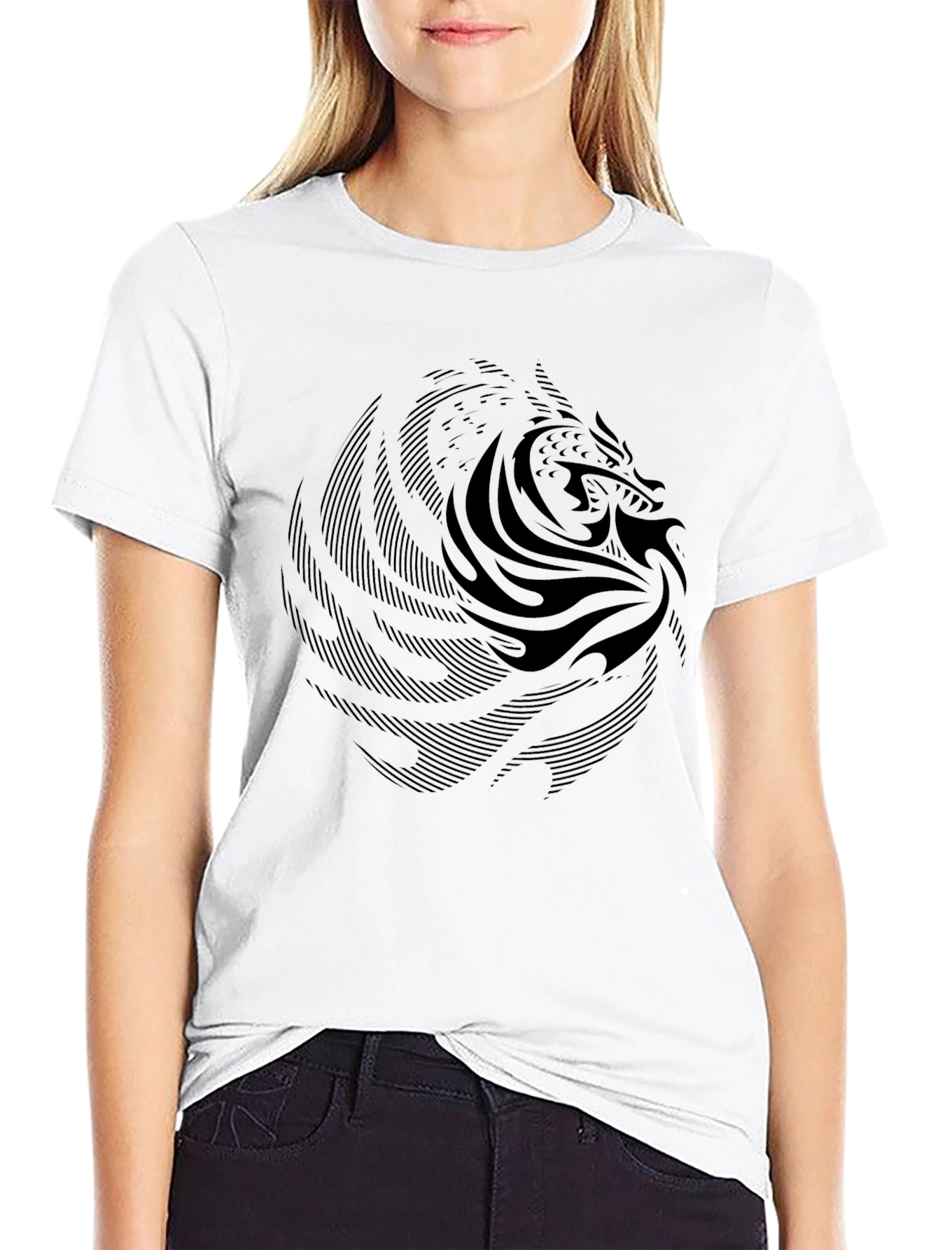 Dragon Graphic Tee - Premium Black Cotton T-Shirt