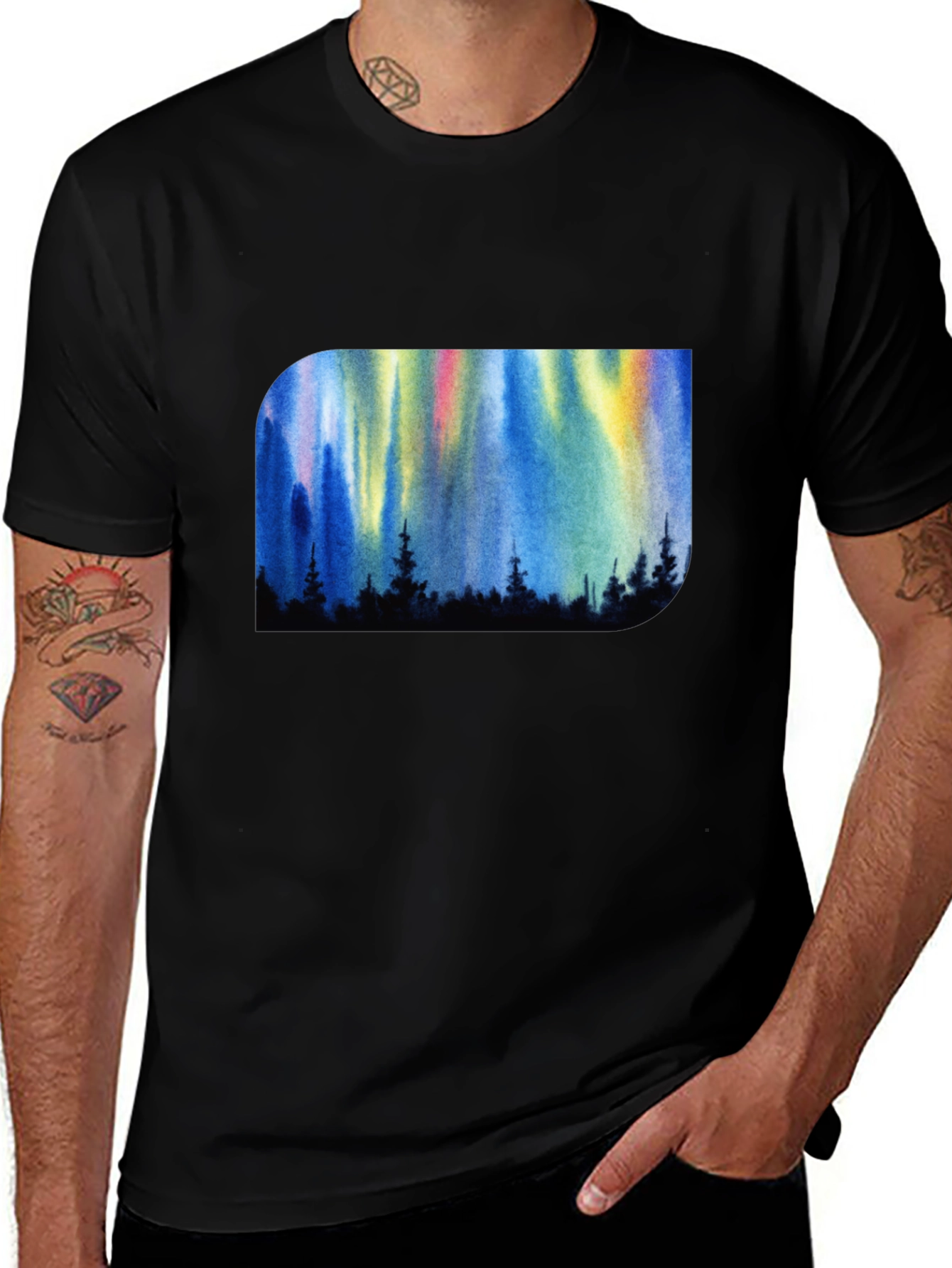 Aurora Borealis Graphic Tee - Northern Lights Shirt