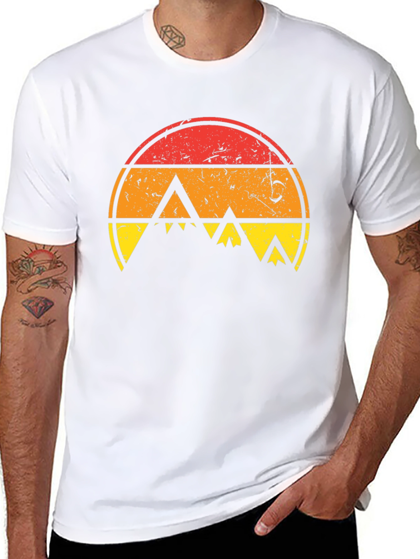 Retro Sunset Mountain Graphic Tee